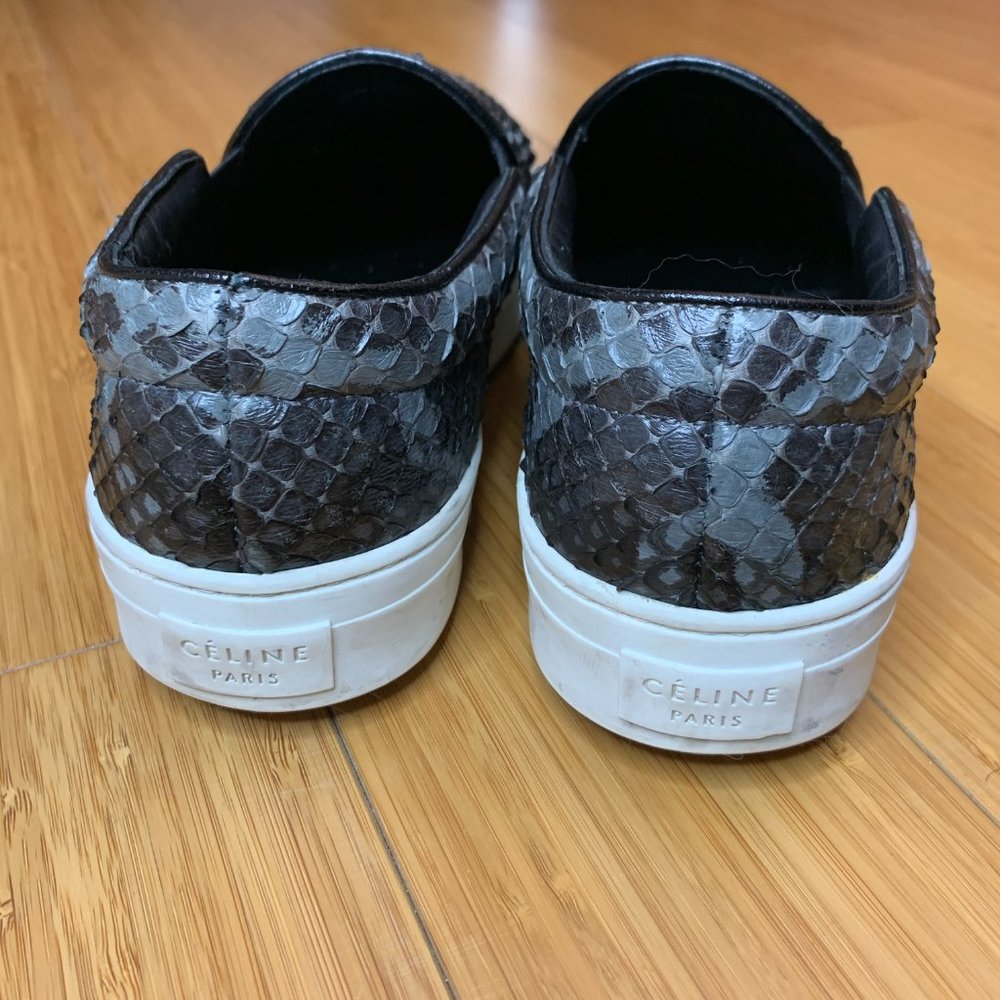 Celine Grey & Black python Slip-On Sneakers - Picture 9 of 11